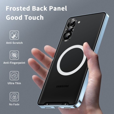 Противоударный чехол Frosted Meta (MagSafe) для Samsung Galaxy S23 5G - синий