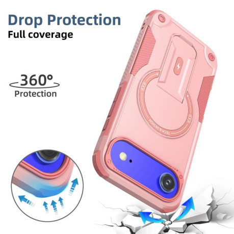 Противоударный чехол Armor Magsafe Holder PC Hybrid TPU для iPhone Air - розовый