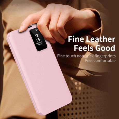 Чохол-книжка Smart View Window Leather  для Samsung Galaxy S25+ 5G - рожевий