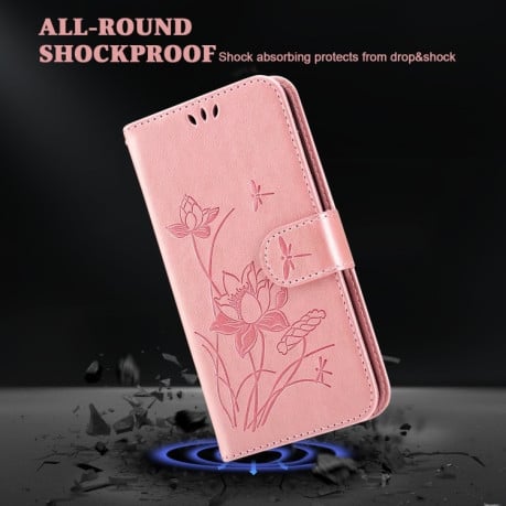 Чохол-книжка Lotus Embossed для iPhone 14 Plus - рожевий