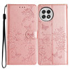 Чехол-книжка Butterflies and Flowers Leather для OnePlus 13 - золото