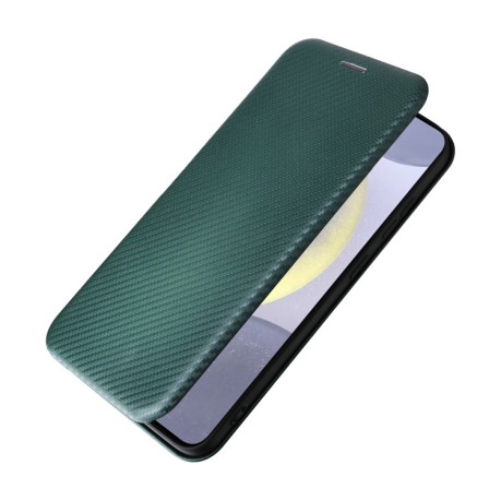 Чохол-книжка Carbon Fiber Texture на Samsung Galaxy S25+ 5G - зелений