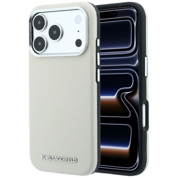 Оригінальний чохол Karl Lagerfeld Grained Elongated Logo MagSafe на iPhone 17 Pro Max / 18 Pro Max - Beige