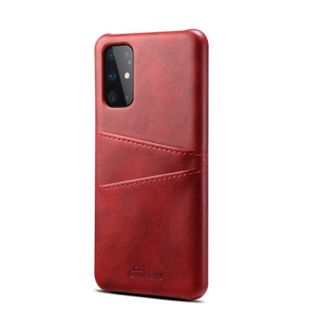 Кожаный чехол Fierre Shann Retro Oil Wax Texture на Samsung Galaxy S20-красный