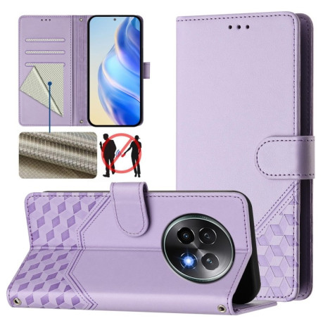 Чохол-книжка Embossing Stripe RFID для Realme 13+ 5G/13 Pro 5G/13 Pro+ - фіолетовий