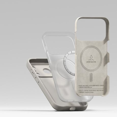 Оригинальный силиконовый чехол Ringke Silicone Magnetic с MagSafe на iPhone 17 Pro - Beige