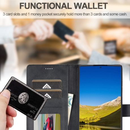 Чехол книжка LCIMEEKE Calf Texture на Samsung Galaxy S25 Ultra 5G - черный