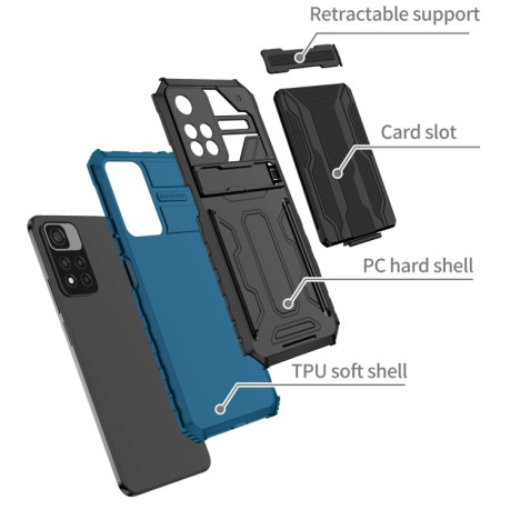 Противоударный чехол Armor Card для Xiaomi Redmi Note 12 Pro 4G/11 Pro Global(4G/5G)/11E Pro  - синий