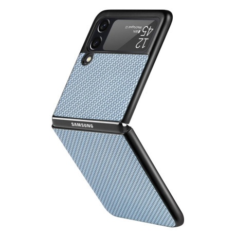 Противоударный чехол Cross Pattern Slim для Samsung Galaxy Z Flip3 5G - синий