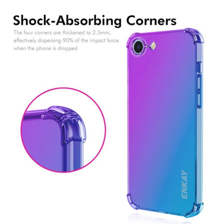 Противоударный чехол ENKAY Clear для iPhone 16e - черно-золотой