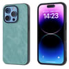 Противоударный чехол Black Frame PU Leather Full Coverage для iPhone 16 Pro - голубой