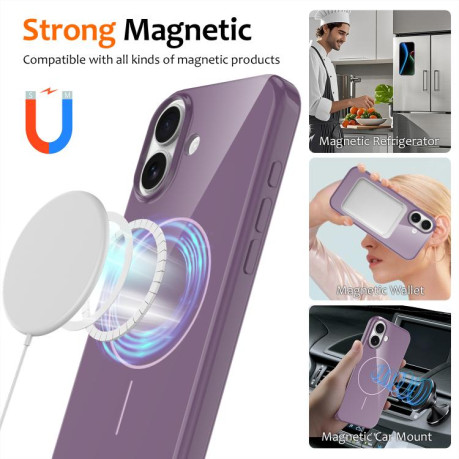 Противоударный чехол Glossy TPU Shockproof MagSafe на iPhone 17 - фиолетовый