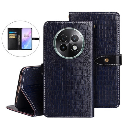Чехол-книжка idewei Crocodile Texture для Realme 13+ 5G/13 Pro 5G/13 Pro+ - синий