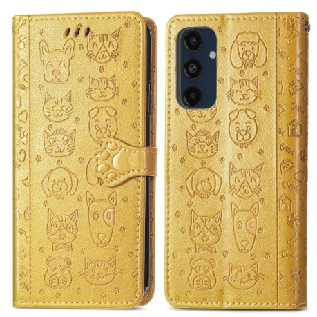 Чехол-книжка Cat and Dog для Samsung Galaxy A16 - желтый