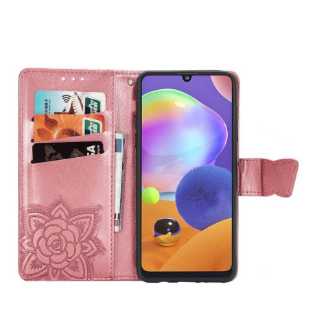 Чохол-книжка Butterfly Love Flower Embossed Samsung Galaxy A31 - рожевий