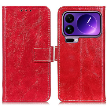 Чехол-книжка Magnetic Retro Crazy Horse Texture на Xiaomi 17 Pro Max — красный