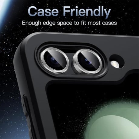Защитное стекло на камеру ENKAY Aluminium для Samsung Galaxy  Flip 6 - зеленое