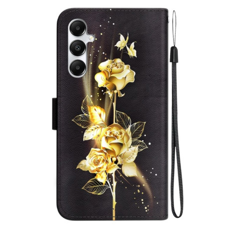 Чехол-книжка Colored Drawing Series на Samsung Galaxy A05s - Gold Butterfly Rose