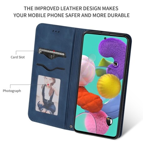 Чехол- книжка Retro Skin Feel Business Magnetic на Samsung Galaxy А51 - синий