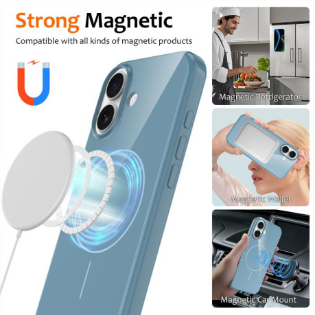 Противоударный чехол Glossy TPU Shockproof MagSafe на iPhone 17 - синий