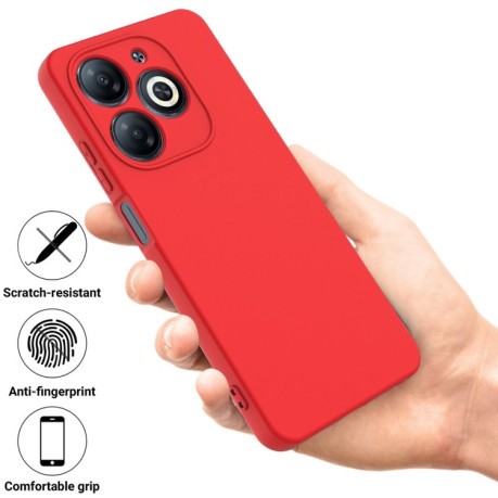 Силиконовый чехол Solid Color Liquid Silicone на Infinix Smart 8 HD / Smart 8 Pro - красный