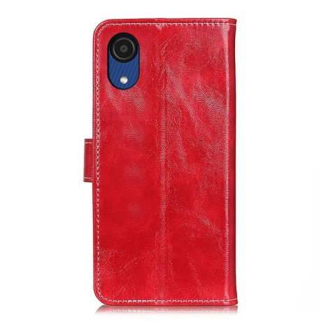 Кожаный чехол-книжка Retro Crazy Horse Texture на Samsung Galaxy A03 Core - красный