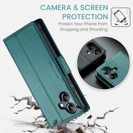 Чехол-книжка CaseMe 023 Butterfly Buckle Litchi Texture RFID Anti-theft Leather на Samsung Galaxy A07 / A06 - зеленый