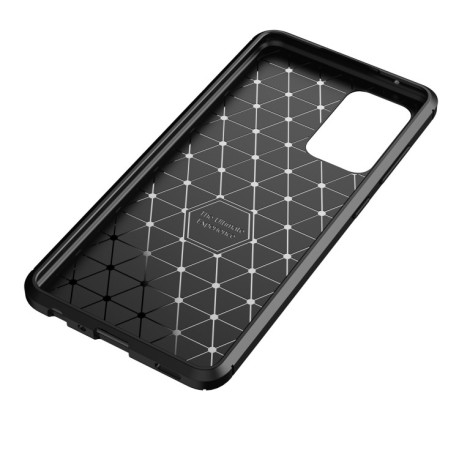 Ударозащитный чехол HMC Carbon Fiber Texture на Samsung Galaxy A72 - черный