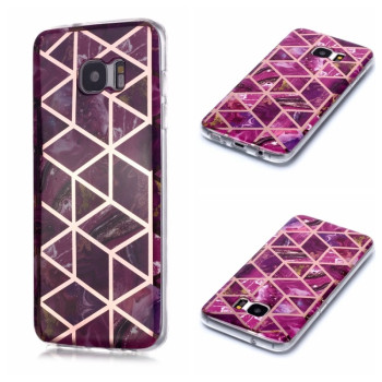 Чехол Plating Marble Pattern для Samsung Galaxy S7 - фиолетовый