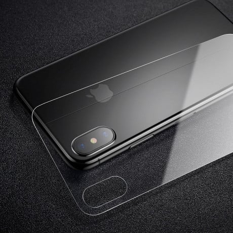 Двустороннее защитное стекло Baseus 0.3mm 9H Tempered Glass Film Set Переднее + Заднее на iPhone Xs Max прозрачное