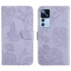 Чехол-книжка Skin Feel Butterfly Embossed для Xiaomi Redmi K50 Ultra/12T/12T Pro - фиолетовый