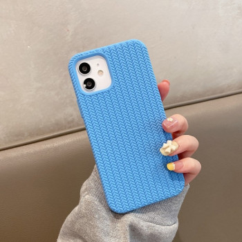 Противоударный чехол Herringbone Texture для iPhone 11 - синий