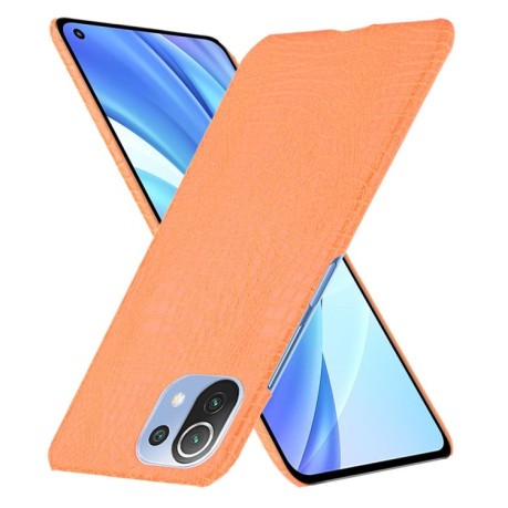 Ударопрочный чехол Crocodile Texture на Xiaomi Mi 11 Lite/Mi 11 Lite NE - оранжевый