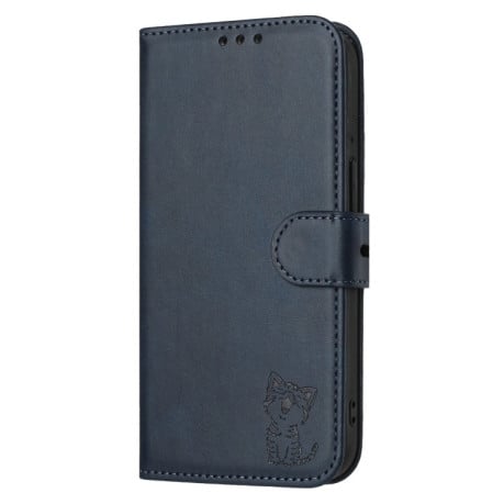 Чехол-книжка Happy Cat Pattern на Samsung Galaxy A26 5G / A17 5G - синий