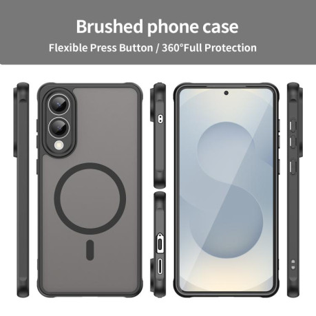 Протиударний чохол Fan Dun Series TPU Hybrid PC Frosted Magsafe для Samsung Galaxy S25 Edge 5G - чорний