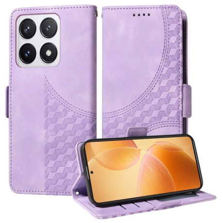 Чохол-книжка Embossed Rhombus Starry Leather для Xiaomi 14T Pro - фіолетовий