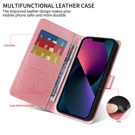 Чехол-книжка Embossed Butterfly для OnePlus 13R/Ace 5/Ace 5 Pro - розовое золото