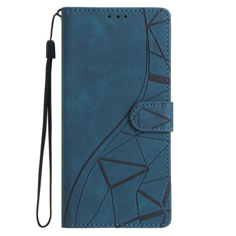Чехол-книжка Triangles Embossed Leather для Motorola Edge 60 - синий