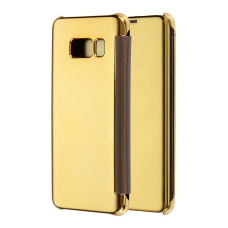 Зеркальный чехол- книжка Electroplating Mirror на Samsung Galaxy S8 + / G955-золотой