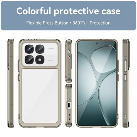 Противоударный чехол Colorful Acrylic Series для Xiaomi 14T Pro - прозрачно-серый