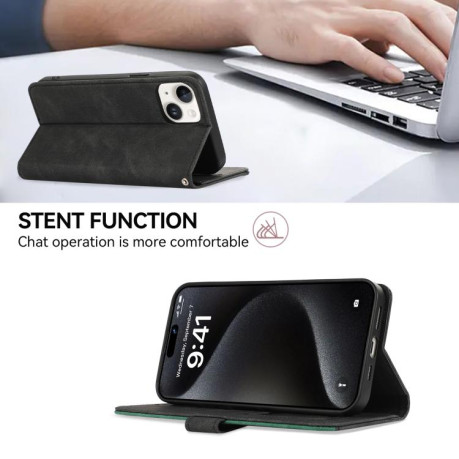 Чехол-книжка ABEEL Color Block Magnetic RFID Leather на  Xiaomi Redmi Note 14 4G 164.48mm - черный