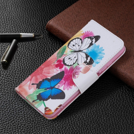 Чехол-книжка Colored Drawing Series на Xiaomi Redmi Note 10/10s/Poco M5s - Butterflies