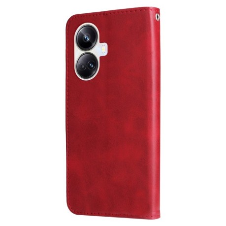 Чехол-книжка Fashion Calf Texture для Realme 10 Pro+ 5G - красный