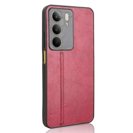 Чохол із простроченням Sewing Cow Pattern на Realme C75 - червоний