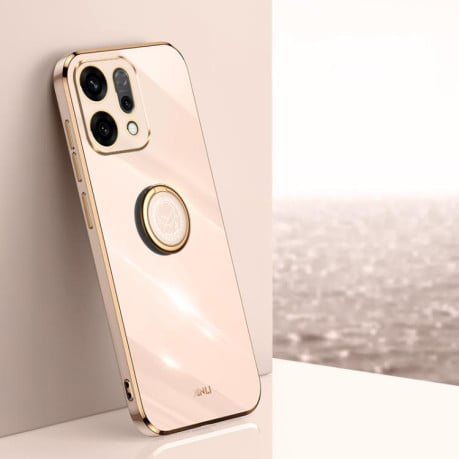 Чехол XINLI Straight Edge с держаталем-подставкой на OPPO Reno14 5G Global - розовый