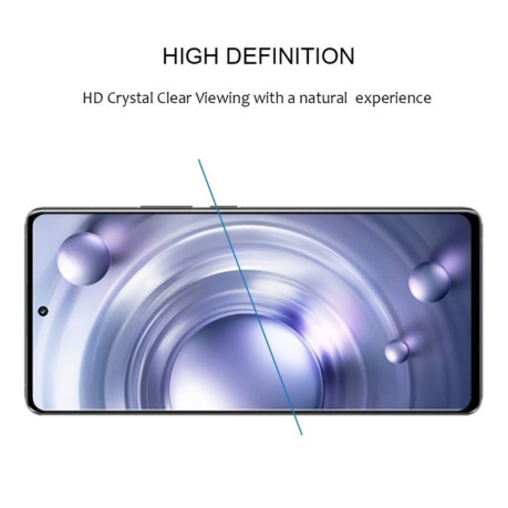 Захисне скло 9H HD 3D Curved (Edge Glue) для Vivo X80 / X80 Pro - чорне
