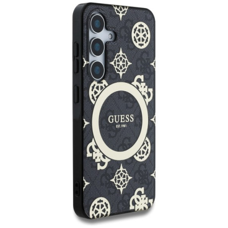 Оригінальний чохол Guess IML Peony On 4G Background MagSafe для Samsung Galaxy S25 - black