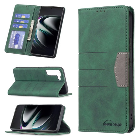 Чохол-книжка Magnetic Splicing Samsung Galaxy S22 Plus 5G - зелений
