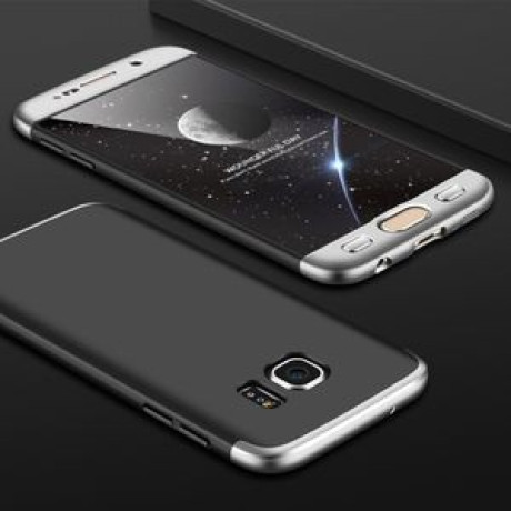 3D чехол GKK Three Stage Splicing Full Coverage Case на Samsung Galaxy  S7 / G930 - черно-серебристый