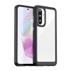 Противоударный чехол Colorful Acrylic Series с цветной силиконовой боковиной на Samsung Galaxy A37 5G — чёрный